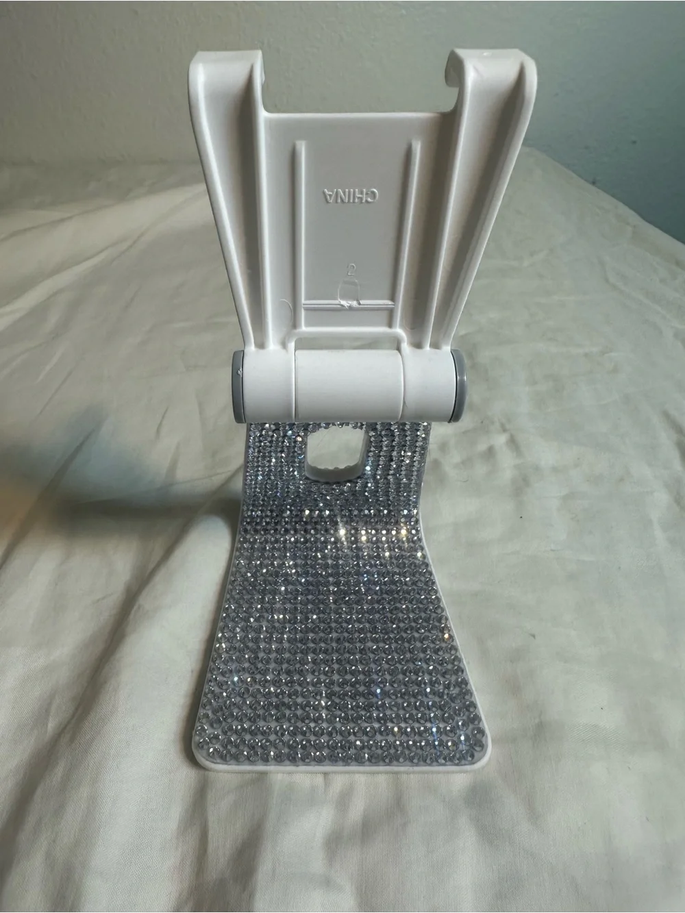 Sparkly Silver Rhinestone Phone Stand